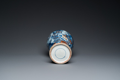 A Chinese blue and white Dutch-decorated 'landscape' vase, Kangxi