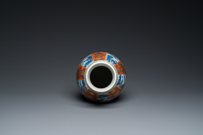 A Chinese blue and white Dutch-decorated 'landscape' vase, Kangxi