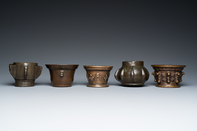 Five bronze mortars, France, Spain and Ottoman Turkey, 16/17th C.
