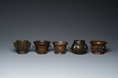 Five bronze mortars, France, Spain and Ottoman Turkey, 16/17th C.