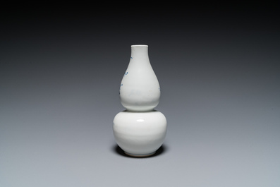Een Chinese blauw-witte kalebasvaas, 19e eeuw