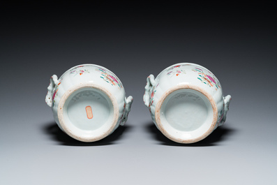 Een paar Chinese famille rose wijnkoelers, Qianlong