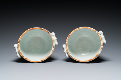 Een paar Chinese famille rose wijnkoelers, Qianlong