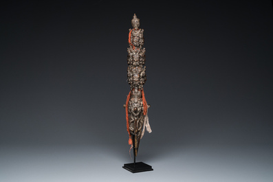 A large bronze phurba, Tibet, 19th C.