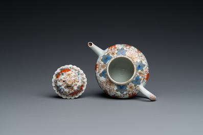 A Chinese iron-red and gilt-decorated 'carps' teapot and cover, Yongzheng