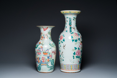 Two Chinese famille rose vases, 19th C.
