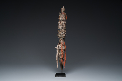 A large bronze phurba, Tibet, 19th C.
