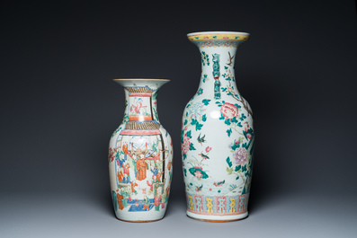 Two Chinese famille rose vases, 19th C.