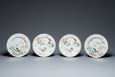 Zestien Chinese famille rose borden, Yongzheng en later