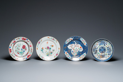 Zestien Chinese famille rose borden, Yongzheng en later