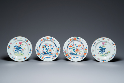 Zestien Chinese famille rose borden, Yongzheng en later