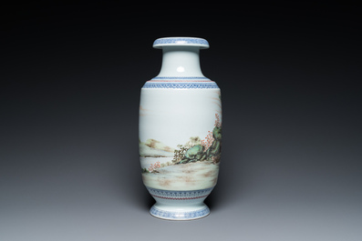 A Chinese famille rose 'musicians' vase, Hongxian mark, Republic