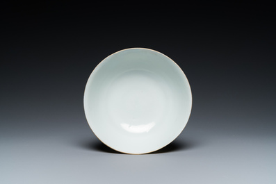 A Chinese yellow-ground famille rose 'dragon and phoenix' bowl, Guangxu mark and of the period