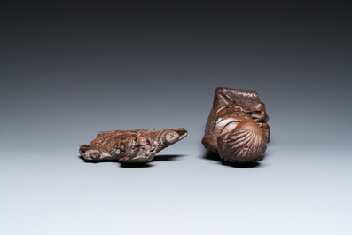 Deux sculptures de Sainte C&eacute;cile de Rome et de Marie Madeleine, Allemagne et Flandre, 16&egrave;me