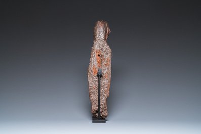 Sedes Sapientiae en ch&acirc;taignier sculpt&eacute; et polychrom&eacute;, Espagne, Catalogne, 14&egrave;me
