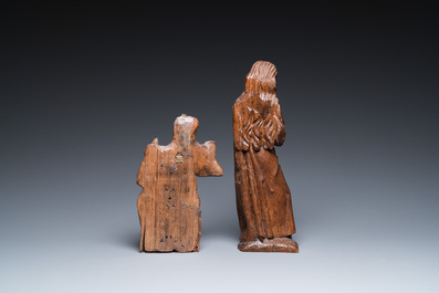 Deux sculptures de Sainte C&eacute;cile de Rome et de Marie Madeleine, Allemagne et Flandre, 16&egrave;me