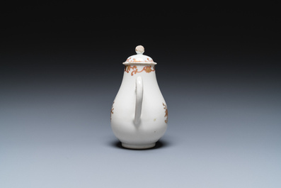 A Chinese famille rose armorial jug and cover with the arms of De Riet and Bouillon for the Dutch market, Qianlong