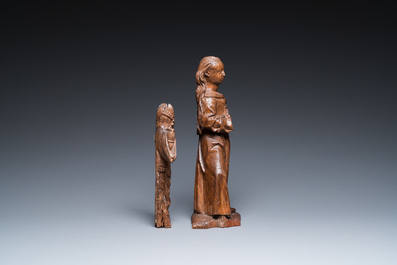 Deux sculptures de Sainte C&eacute;cile de Rome et de Marie Madeleine, Allemagne et Flandre, 16&egrave;me