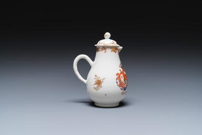 A Chinese famille rose armorial jug and cover with the arms of De Riet and Bouillon for the Dutch market, Qianlong