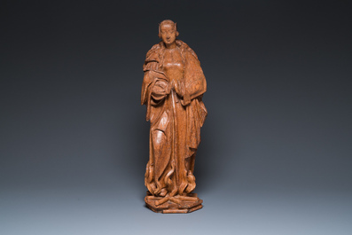 Sculpture d'une sainte femme sur un b&ucirc;cher, Brabant, Flandre, 1&egrave;re moiti&eacute; du 16&egrave;me
