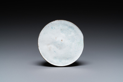 A rare Chinese yellow-ground Canton enamel spittoon, Qianlong