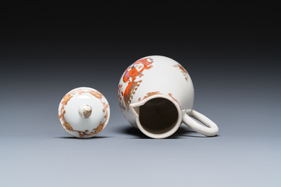 A Chinese famille rose armorial jug and cover with the arms of De Riet and Bouillon for the Dutch market, Qianlong