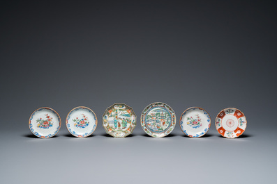 Een diverse collectie Chinese borden, koppen en schotels, Kangxi en later
