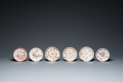 Een diverse collectie Chinese borden, koppen en schotels, Kangxi en later