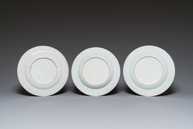 Drie Chinese famille rose borden, Yongzheng/Qianlong