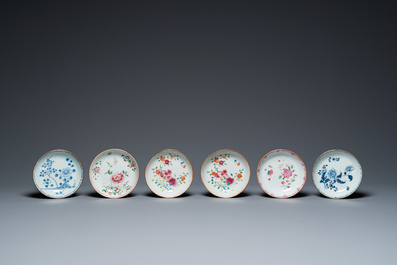 Een diverse collectie Chinese borden, koppen en schotels, Kangxi en later