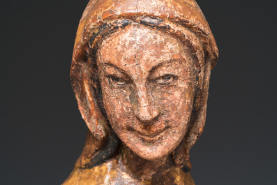 Sedes Sapientiae en bois sculpt&eacute; et polychrom&eacute;, Espagne, Catalogne, 15/16&egrave;me