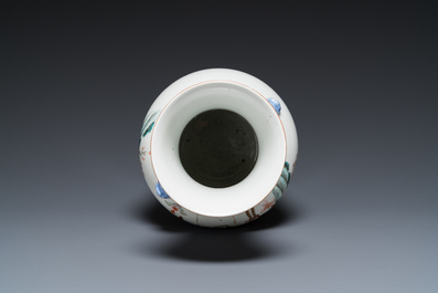 A Chinese famille rose 'narrative subject' vase, Tongzhi mark, 19/20th C.