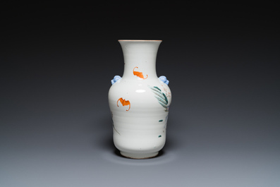 A Chinese famille rose 'narrative subject' vase, Tongzhi mark, 19/20th C.