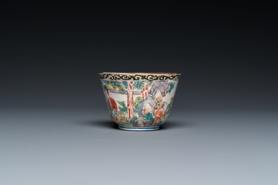 A Chinese Canton enamel 'foreigners' wine cup, Yongzheng