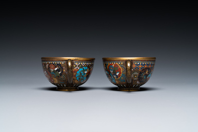 Eight Japanese cloisonn&eacute; wares, Meiji, 19/20th C.
