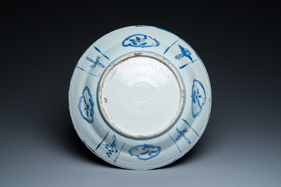 A Chinese blue and white kraak porcelain dish, Wanli