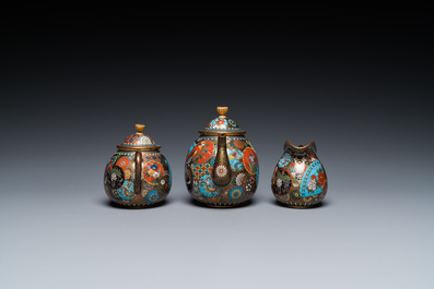 Eight Japanese cloisonn&eacute; wares, Meiji, 19/20th C.