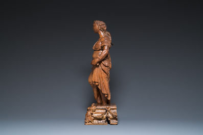 A carved oak sculpture of St. John of Calvary, Flanders, 16th C.