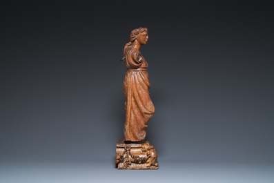 A carved oak sculpture of St. John of Calvary, Flanders, 16th C.