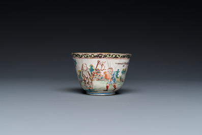 A Chinese Canton enamel 'foreigners' wine cup, Yongzheng