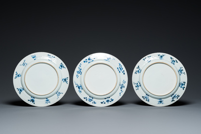 Zes Chinese blauw-witte 'Xi Xiang Ji' schotels, Kangxi