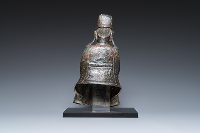 Sculpture de Wenchang Wang en bronze, Chine, Ming