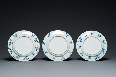 Zes Chinese blauw-witte 'Xi Xiang Ji' schotels, Kangxi