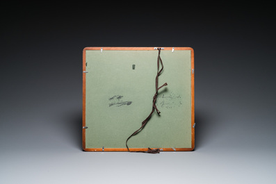 Lou Shibai 婁師白 (1918-2010): 'Libellule et fleurs' et Qi Gong 啟功 (1912-2005): 'Calligraphie', encre et couleurs sur papier