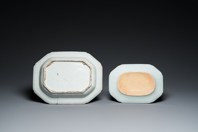 Negen Chinese blauw-witte schotels, Qianlong