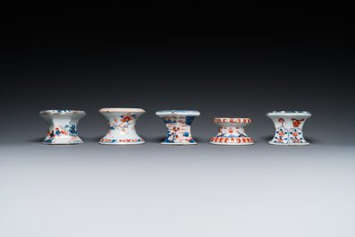 Five Chinese Imari-style salts, Kangxi/Qianlong