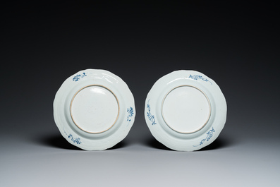 Negen Chinese blauw-witte schotels, Qianlong