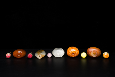 19 Chinese glass snuff bottles, 19/20th C.