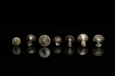 Seven bronze seal stamps, Western Europe, 15/16th C.
