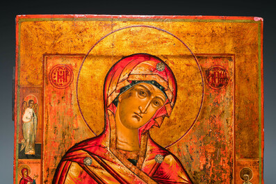 Ic&ocirc;ne de la M&ecirc;re de Dieu d'un triptyque 'Deisis', Russie, 18/19&egrave;me